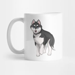 Black and White Siberian Husky Dog Blue Eyes Mug